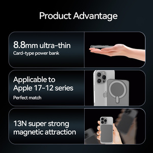 Mini 5000mAh Super Slim Wireless Power Bank <span class=keywords><strong>Batterie</strong></span> LI-Polymère haute capacité à charge rapide magnétique - Product Image 5