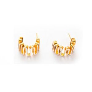 Pendientes Huggie de Acero Inoxidable Chapados en Oro, Resistentes y Sostenibles, para Mujer, Joyería de Moda - Product Image 1