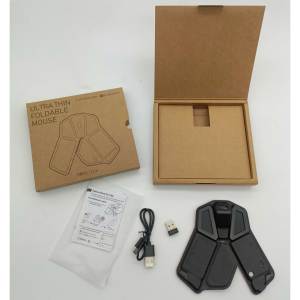 Ratón Inalámbrico Plegable Origami con Retroiluminación LED USB y Logotipo Personalizado Ultra Delgado de MOMO TECH - Regalo Empresarial Personalizado para Hoteles - Product Image 1
