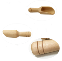 Cuillère courte en bois de bambou, 5 pièces, mini bols plats en bois de mesure de la cuisine pour les salches de bain, vente en gros
