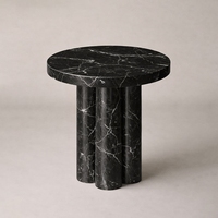 Table d'appoint en marbre Newstar, table d'appoint de luxe en marbre naturel, table de chevet Rosso Levanto