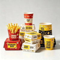 Caja de Papel para Comida Rápida con Logotipo Personalizado, Caja para Pollo Frito, Hamburguesas, Papas Fritas, Comida para Llevar