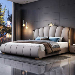Modern Fashion Design Fabric or Leather Iron Feet <strong>Bed</strong> Hotel <strong>Tv</strong> <strong>Beds</strong> Queen King Size Wood Frame Upholstered <strong>Beds</strong> - Product Image 1