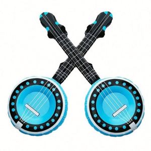 <b>Inflatable</b> Eco-Friendly PVC Guitar Microphone Set-Fun Musical Party Props Silk Screen Printing for Promotional Gifts Stage - Product Image 4