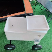 Glacière multifonctionnelle isotherme 80QT en métal sur roulettes pour la maison, les fêtes de barbecue et la plage