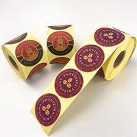 Rollo de Etiquetas Kraft Autoadhesivas Impermeables Personalizadas para Bebidas, Café, Zumo, Leche, Té, Etiquetas para Vasos, Adhesivos