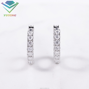 Prêt à expédier : Diverses boucles d'oreilles créoles certifiées GRA, plaqué or, style Hip Hop, Moissanite VVS, argent 925, compatibles testeur de diamant, unisexe - Product Image 1