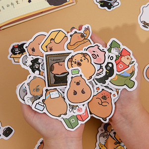 Paquete de pegatinas bonitas de Capybara-Serie Eternal Groups Crazy Feeling, diseño único para manualidades DIY, diario, funda de teléfono - Product Image 6