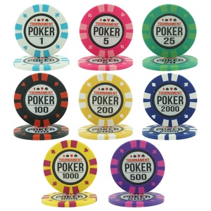 Jetons de poker en argile ronds de tournoi personnalisés bon marché en gros directement de l'usine, jetons de poker <span class=keywords><strong>Paulson</strong></span> de 40 mm avec autocollant - Product Image 2