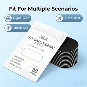 HLK Anti-<span class=keywords><strong>Ronflement</strong></span> Noir 30 Pièces Bandes Respirantes en Coton pour le Sommeil Ruban Buccal pour Aider à Respirer - Product Image 1