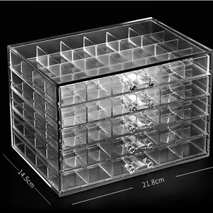 Machen sie ihre eigene marke Transparent grids acryl nagel lagerung box