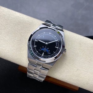 Montre pour homme à quartz analogique multifonction 41 mm, phase de lune rétrograde, calendrier, bracelet en acier inoxydable 316L amovible - Product Image 6