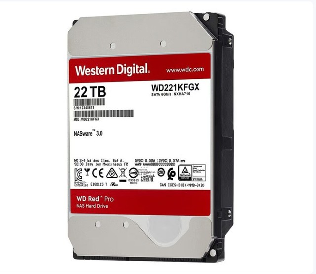 Red Disk Internal SATA 7200RPM 512MB Cache 22TB NAS Desktop Mechanical Hard Disk WD221KFGX 3.5"