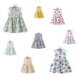 Robe d'été pour filles de haute qualité 2022, imprimé floral princesse, robe de plage, nouvelle robe à bretelles, vêtements pour enfants, robe trapèze - Product Image 1