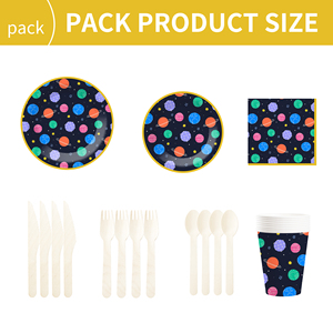 Fournitures pour fête d'anniversaire sur le thème de l'espace DAMAI, assiettes en papier, gobelets, serviettes, décorations de fête galactiques jetables pour 8 invités - Product Image 6