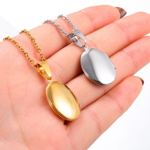 Colgante Ovalado Pulido de Acero Inoxidable, Collar con Medallón Personalizado con Imagen y Texto, Joyería para Regalo de Amigos y Enamorados - Product Image 5