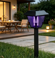 Lampe Solaire Anti-Moustiques Extérieure Étanche 2-en-1 LED UV Tue-Insectes pour Jardin, Cour et Villa