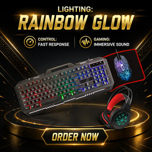 <span class=keywords><strong>Ensemble</strong></span> <span class=keywords><strong>clavier</strong></span>, <span class=keywords><strong>souris</strong></span> et <span class=keywords><strong>casque</strong></span> de jeu mécanique lumineux pour <span class=keywords><strong>gamer</strong></span> avec éclairage RVB, 104 touches, cadre métallique pour ordinateur de bureau - Product Image 1