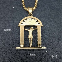Hip Hop Iced Out Religiöse Bögen JESUS Zierliche wasserdichte Edelstahl Modeschmuck Anhänger Halsketten Herren Großhandel 2024
