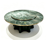 Table à manger en acier inoxydable, fabrication directe d'usine, pieds en métal avec plateau en marbre artificiel, table à manger pour restaurant, café, hôtel.