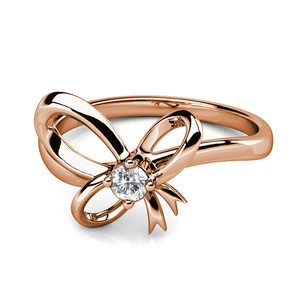 Ruban papillon infusé <span class=keywords><strong>d</strong></span>'<span class=keywords><strong>histoire</strong></span> romantique orné <span class=keywords><strong>d</strong></span>'anneaux en cristal autrichien pour les femmes sortie <span class=keywords><strong>d</strong></span>écontractée fiançailles <span class=keywords><strong>mariage</strong></span> - Product Image 4