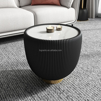 Table basse d'appoint ronde en bois pour intérieur, style luxe léger, moderne et minimaliste, nordique, pour salon, petit appartement, hôtel