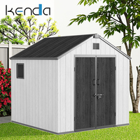 Abri de jardin KENDA OEM rotomoulé 8x16 pieds, verrouillable, étanche, pour outils de jardin, avec plancher