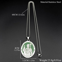 Collier Hip Hop en Acier Inoxydable Style Européen et Américain, Collier de Protection Saint Patrick Irlandais, Bijoux