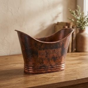 Bañera Ovalada Independiente de Cobre Envejecido, Bañera Moderna Tipo Barril para Baño de Villa - Product Image 1