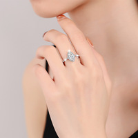 Mode populaire prix de gros 925 Sterling Silver Horse Eye Marquise Cut Moissanite Ring pour les femmes
