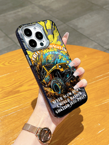Coque de téléphone <span class=keywords><strong>pour</strong></span> <span class=keywords><strong>iPhone</strong></span> 17/16/15/14 ProMax, motif camion tout-terrain jaune, style graffiti, antichoc, accessoires mobiles - Product Image 4