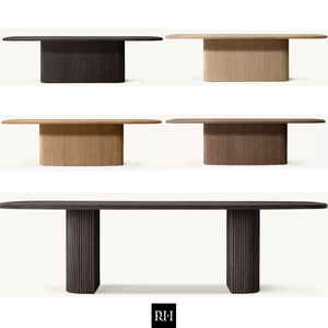 MULHOLLAND RECTANGULAR <b>Table</b> RH Style furniture <b>Solid</b> <b>Wood</b> Dining <b>Table</b> - Modern Indoor Furniture for Kitchen & Living Room - Product Image 1
