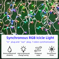 Rideau lumineux LED RVB synchronisé avec indice de protection IP65 pour les décorations lumineuses de Noël en extérieur