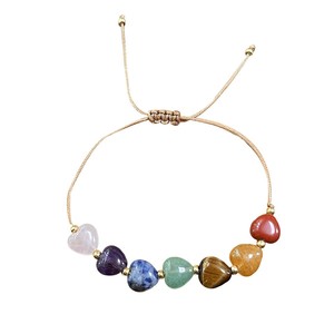 <span class=keywords><strong>Bracelet</strong></span> en cristal naturel <span class=keywords><strong>7</strong></span> <span class=keywords><strong>chakras</strong></span> avec perles en forme de cœur, améthyste, œil de <span class=keywords><strong>tigre</strong></span>, aventurine, <span class=keywords><strong>bracelet</strong></span> en cristal en forme de cœur pour cadeaux d'anniversaire - Product Image 5