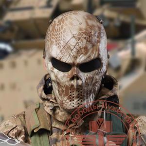 Masque de protection demi-visage en résine à imprimé serpent camouflage pour sports de plein air et costumes de fête unisexe - Product Image 3