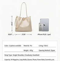 Neue Trendige Koreanische Version Damen Sommer Große Kapazität Crossbody Shopper Tasche PU-Leder Reißverschluss Shopping Einfarbig Damenhandtasche