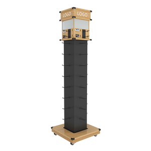 Tùy Chỉnh Kính Biểu Tượng Quang Bán Lẻ Tầng Đứng Kính Mát Hiển Thị Giá Cho Kính Cửa Hàng Với Bàn Quay Bánh Xe - Product Image 3