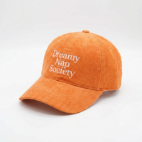 Topi Corduroy 6 Panel Bordir Logo Custom, Model Snapback Tanpa Struktur