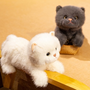 Peluche chat réaliste Kawaii en fausse fourrure haute densité, jouet en peluche chaton, vente en gros, usine OEM ODM, cadeau personnalisé en vrac - Product Image 3