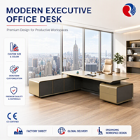 Bureau de direction avec tiroirs, poste de travail moderne, mobilier commercial pour bureau