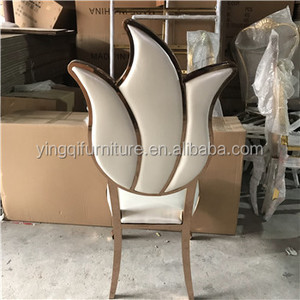 Sillas de Comedor de Cuero y Acero Inoxidable con Diseño Floral, Venta Directa de Fábrica, Gran Venta - Product Image 2