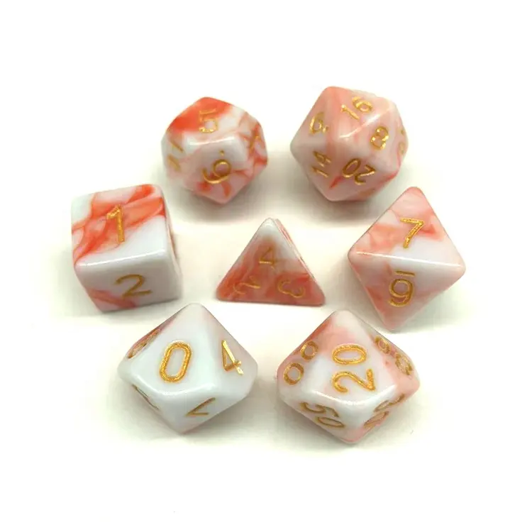 Stock Wholesale New 7 piece D6 Acrylic Dice Sets for Role Playing Game