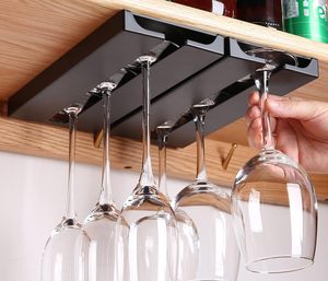 Portabicchieri rettangolare in plastica bianco e nero <span class=keywords><strong>da</strong></span> appendere sotto il mobile per bicchieri <span class=keywords><strong>da</strong></span> vino, per casa, cucina, bar, feste - Product Image 1