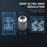 Objectif de caméra industrielle 1,1'' 25MP 35mm à monture C, mise au point manuelle de l'iris, objectif haute résolution pour systèmes d'automatisation et de vision industrielle