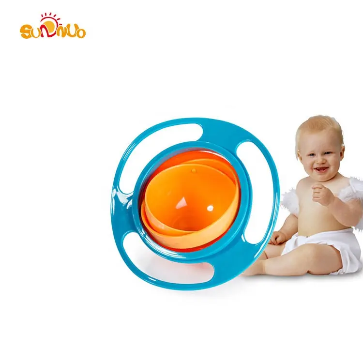 Tigela de alimentação de bebê 360 graus, tigela giroscópica para alimentação de bebês sem derramamento, venda imperdível