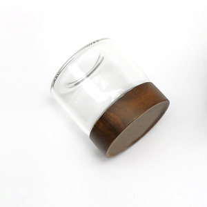 Frasco de Vidrio de Borosilicato Hermético con Tapa de Madera de Acacia para Almacenar Granos de Café, Cereales <span class=keywords><strong>y</strong></span> Alimentos Secos - Product Image 2