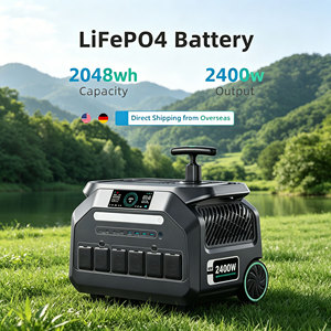 German Spot Off-grid <b>Solar</b> System Home Backup Emergency Power LiFePO4 2400w 2048wh stackable portable pull rod power station - Product Image 1