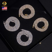 Expédition depuis Entrepôt USA – Chaîne et Bracelet Tennis en Argent Massif 925, 3 mm, Style Hip Hop Iced Out, Diamants Moissanite VVS1