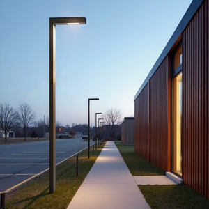 Profilés en aluminium pour cour extérieure, lampes carrées, éclairage paysager communautaire, lampes à poteau haut, éclairage LED pour rue - Product Image 2