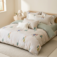 Parure de lit d'hiver 100% coton brossé, épaissie, quatre pièces, pour lit de 1,5m et 1,8m, avec insert de couette 200x230cm